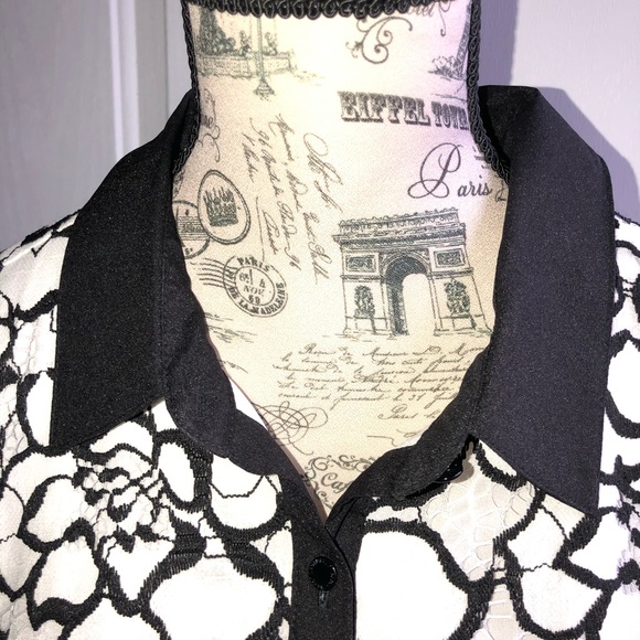 Classic black and white motif pattern tops - Picture 7 of 8